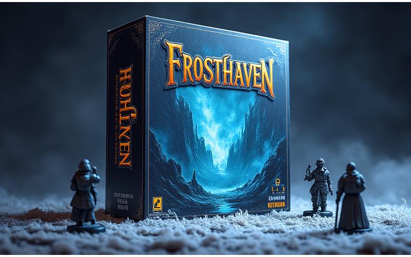 Frosthaven Deluxe Edition board game box with sprawling components